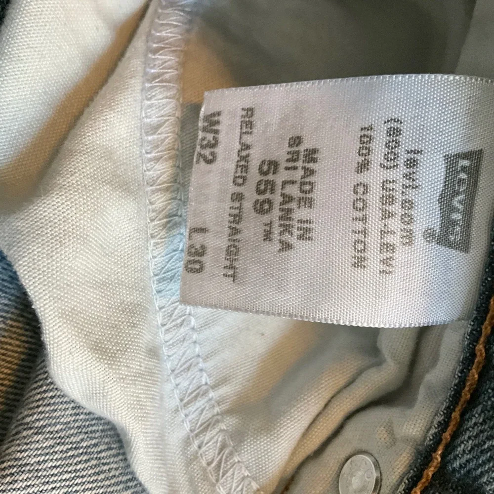 Levi's 559 Relaxed Straight Jeans Mens 32x30 Blue Vintage Denim 100% Cotton